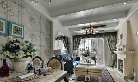 華潤國際社區--100平米地中海風格裝修效果圖